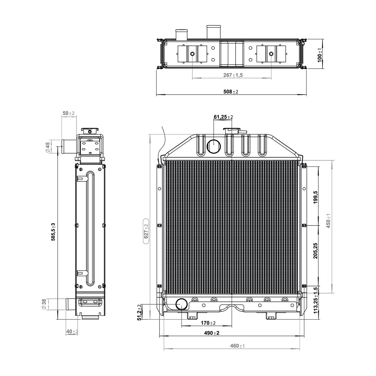 Radiator racire apa pentru Fiat 55-90 cod OEM 4997175, 5132826, 5139028, 5153483, 5159617, 150-39 Breckner Germany